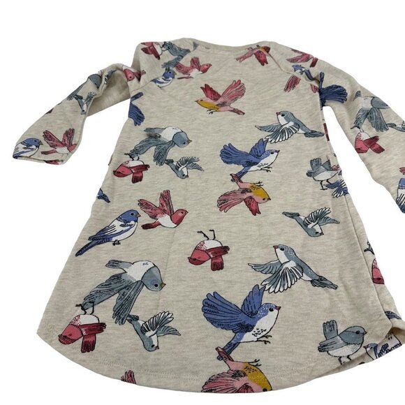 H&M Long Sleeve Bird Pattern Sweatshirt Dress Size US 2-4 Y - Picture 2 of 8